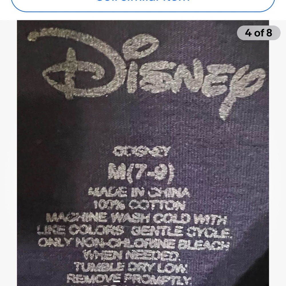 Disney Stitch OHANA Long Sleeve‎ Top Medium Juniors 7/8 Girls Large Graphic - Picture 4 of 8